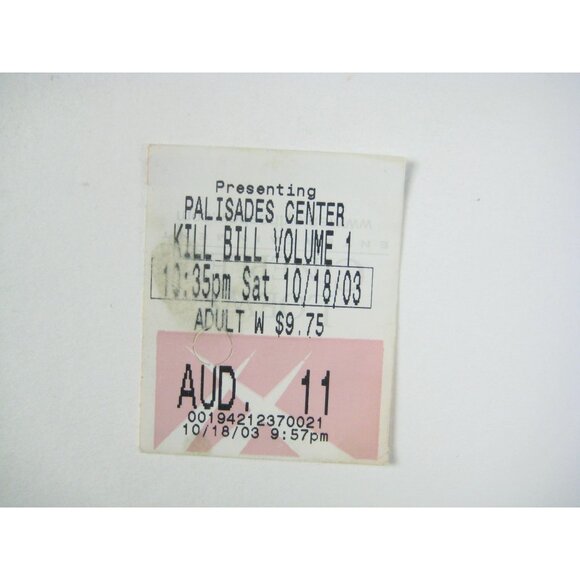 Kill Bill Volume 1 Movie Ticket Stub 2003 Palisades Center 101803 - Picture 1 of 3